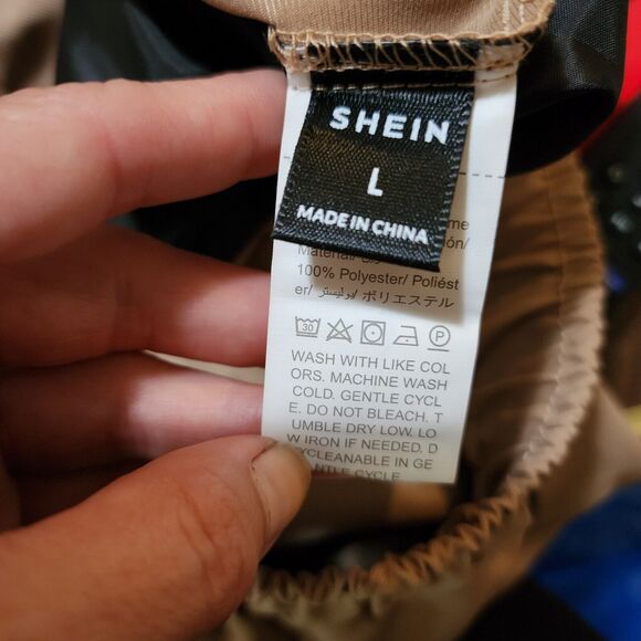 NEW Mens Manfinity Homme 2Pc Jogger Pants Size L Khaki Black Drawstring Pockets - Picture 8 of 13